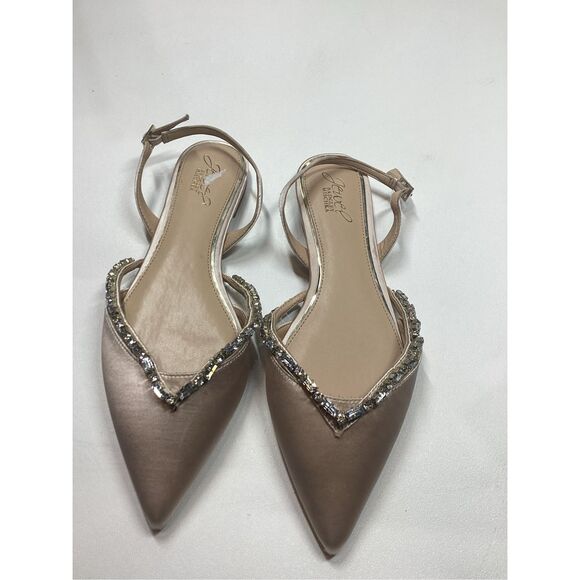 Jewel Badgley Mischka  camden pointed toe slingback flatsin rose gold - Picture 2 of 13
